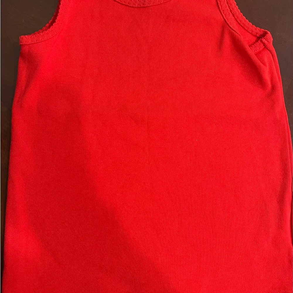 Hanna Andersson girls size 110 red tank top euc